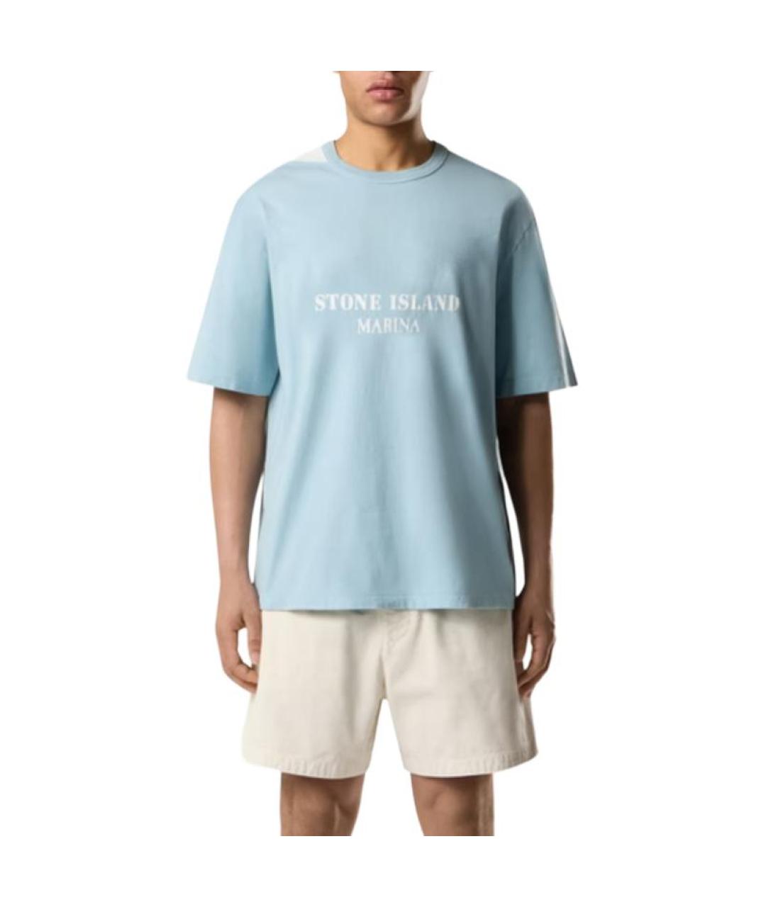 STONE ISLAND Синяя футболка, фото 5