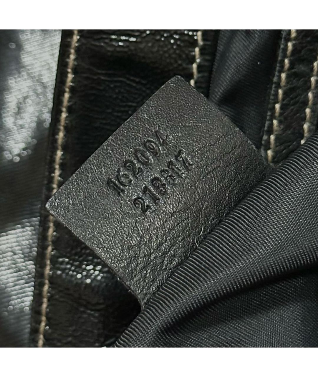 GUCCI Черная сумка тоут из лакированной кожи, фото 7