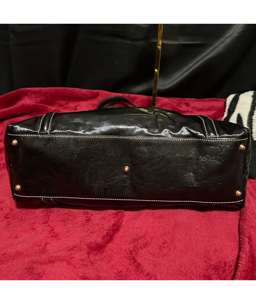 GUCCI Черная сумка тоут из лакированной кожи, фото 3