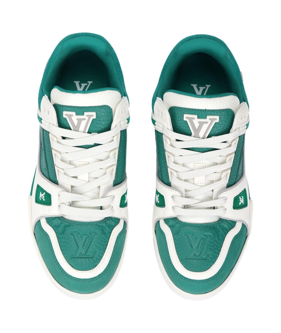 LOUIS VUITTON Зеленые кожаные кроссовки, фото 3