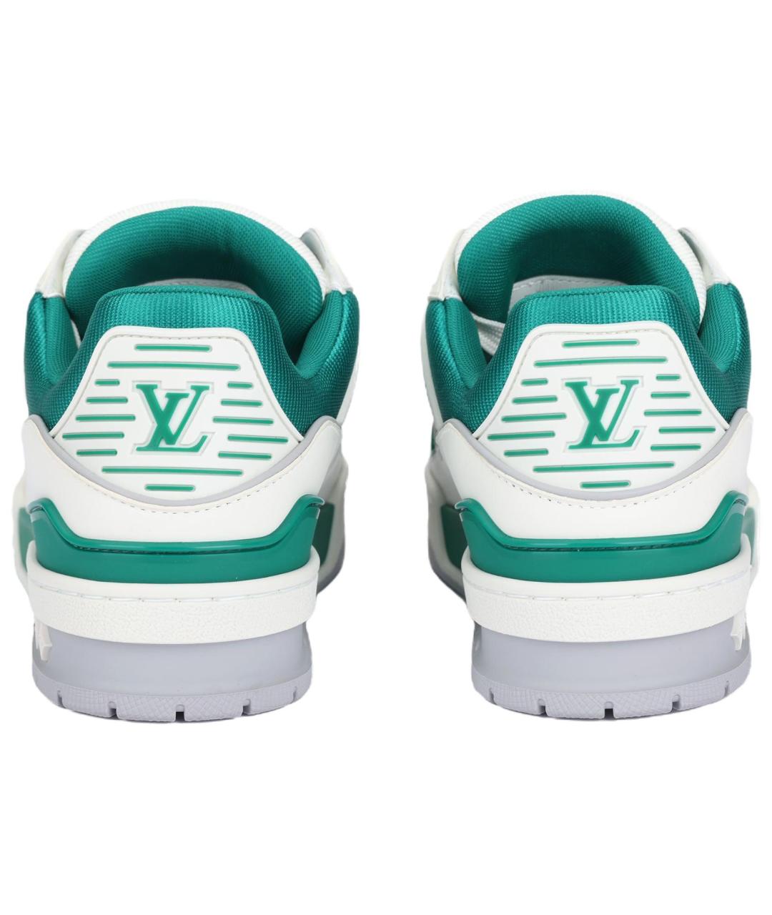 LOUIS VUITTON Зеленые кожаные кроссовки, фото 4