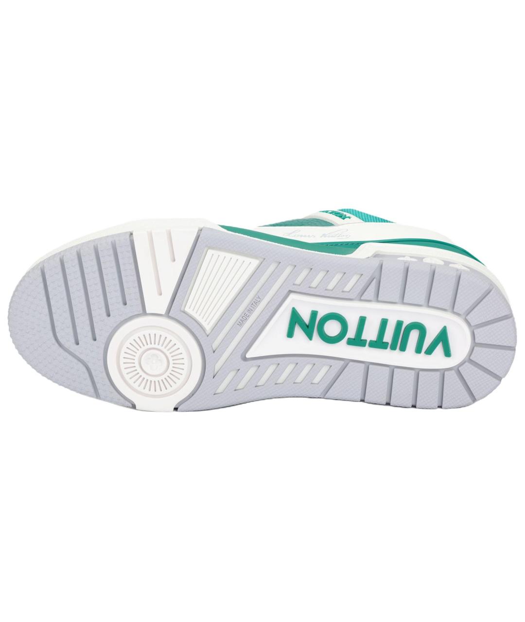 LOUIS VUITTON Зеленые кожаные кроссовки, фото 5