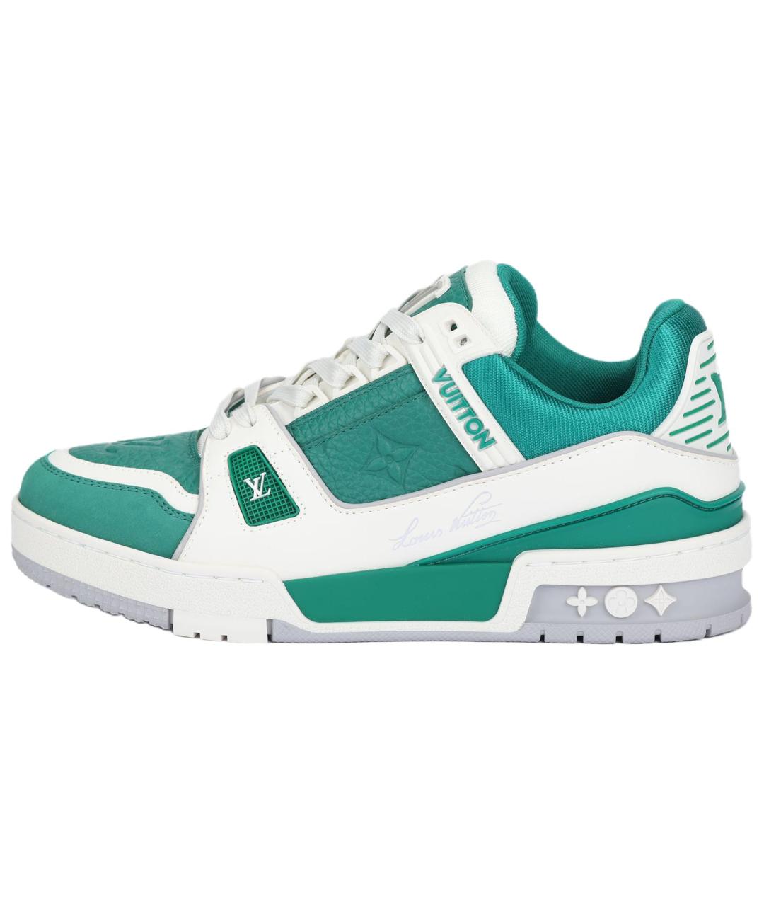 LOUIS VUITTON Зеленые кожаные кроссовки, фото 2