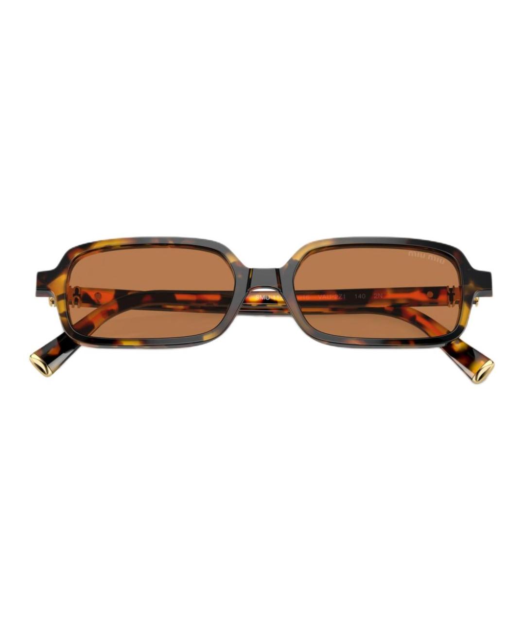 MIU MIU Коричневые пластиковые солнцезащитные очки, фото 3