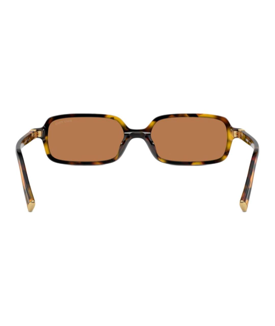 MIU MIU Коричневые пластиковые солнцезащитные очки, фото 4