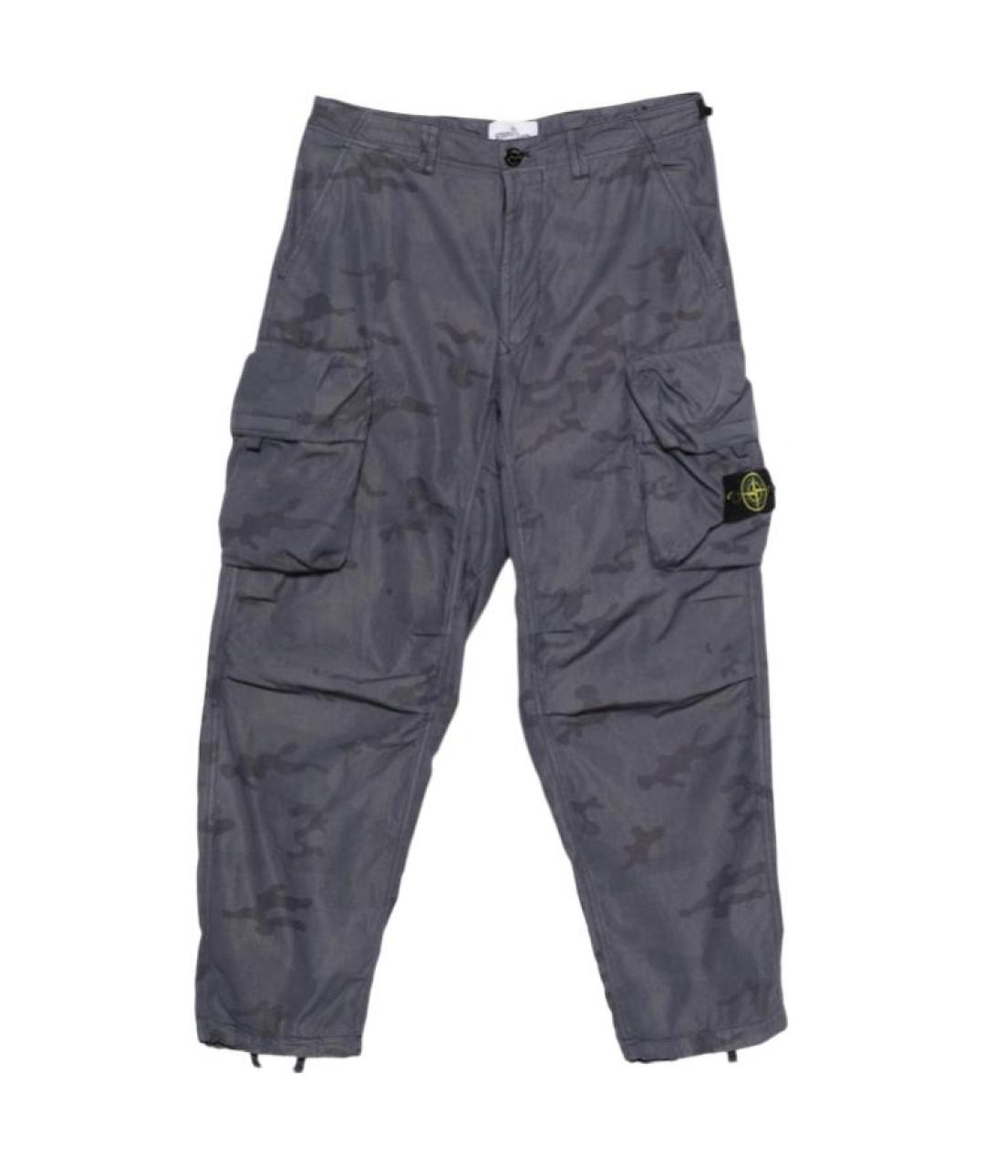 STONE ISLAND Серые прямые брюки, фото 2