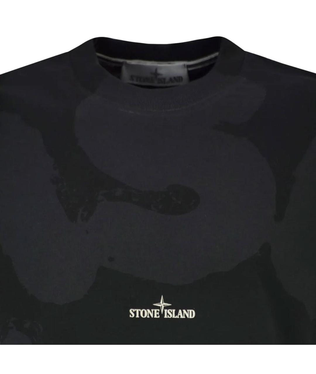 STONE ISLAND Черная футболка, фото 4