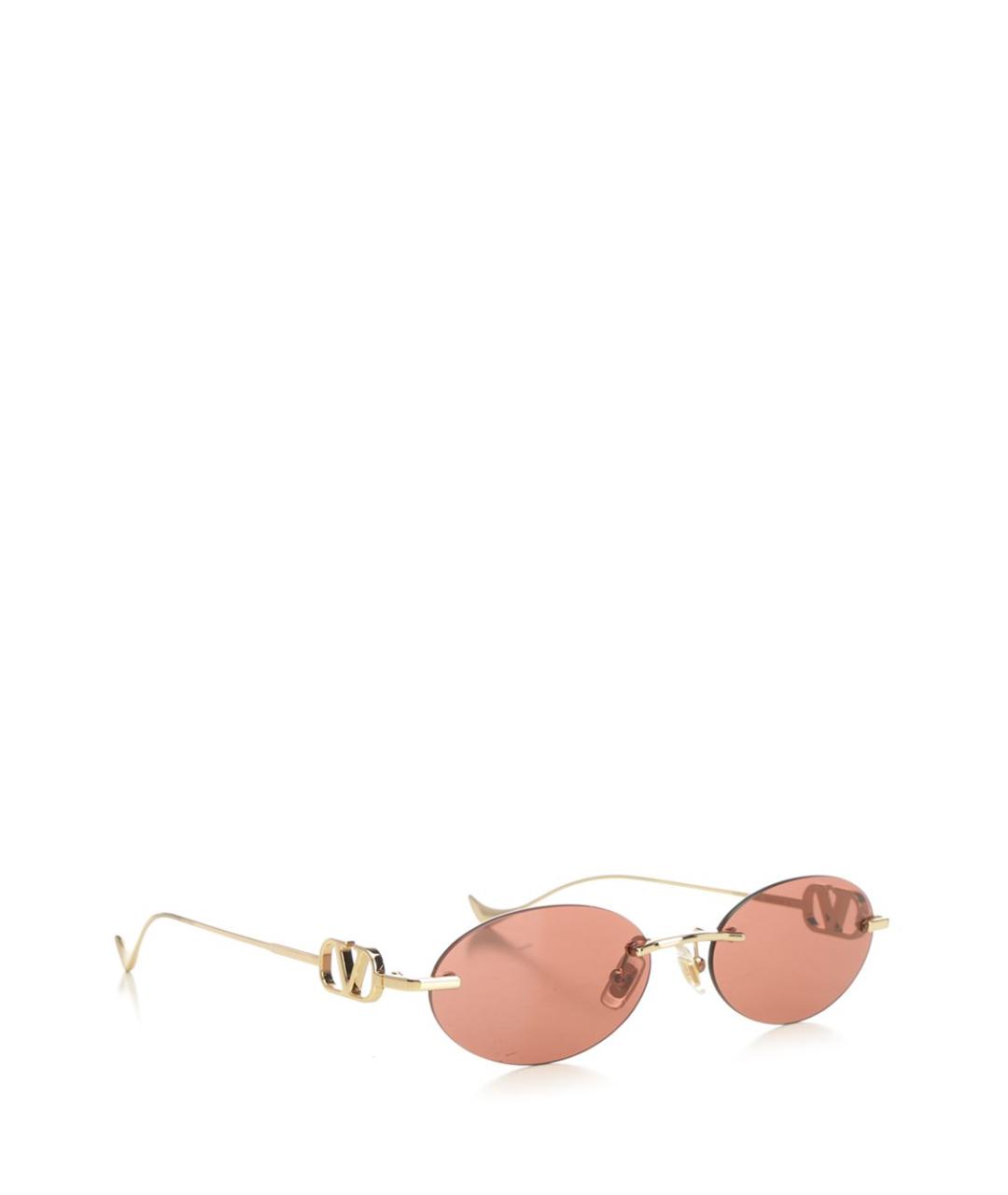 VALENTINO Золотые металлические солнцезащитные очки, фото 2