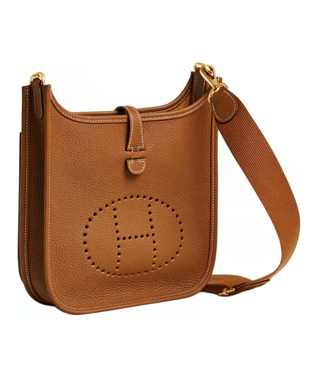 HERMES Коричневая кожаная сумка через плечо, фото 2