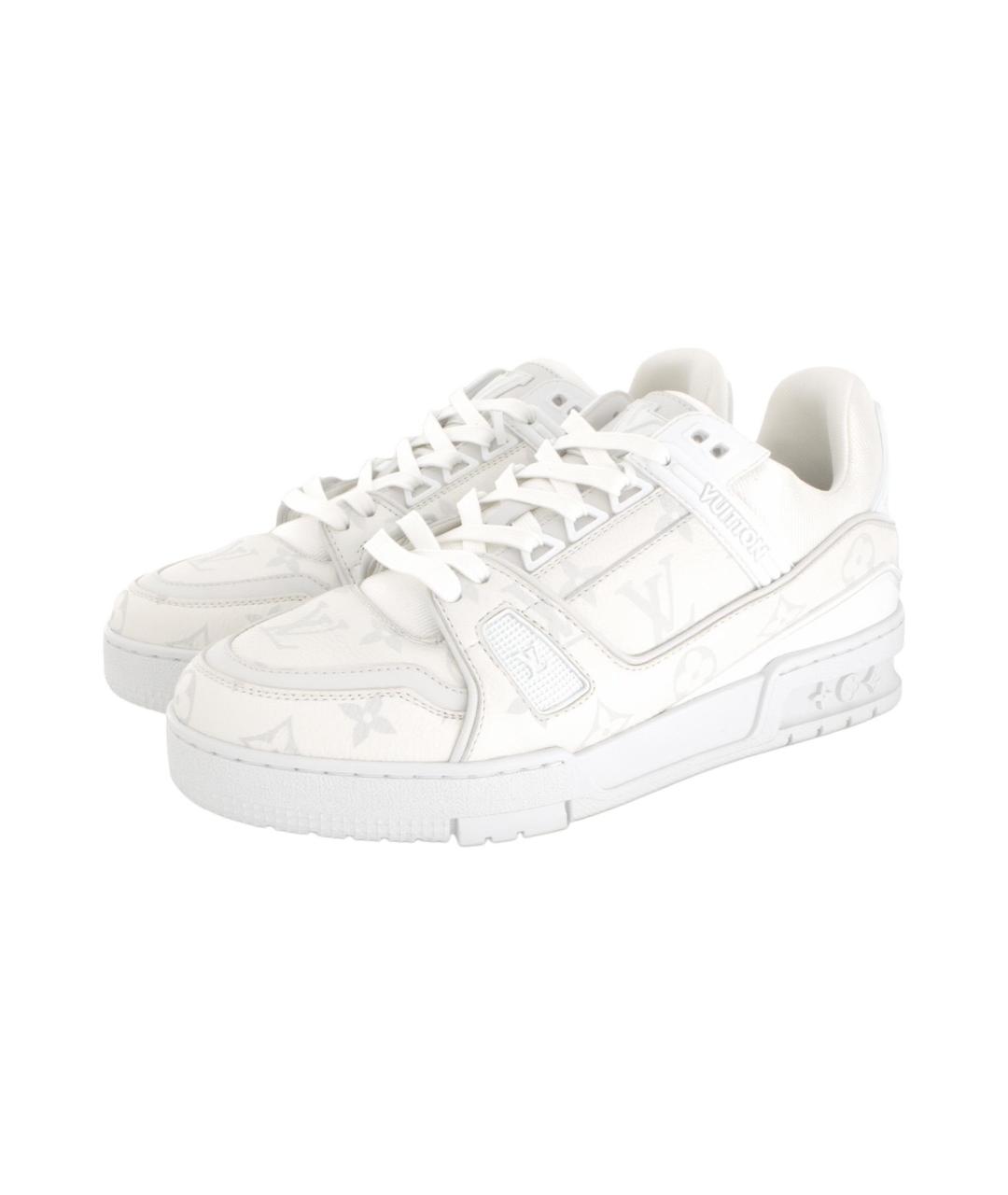 LOUIS VUITTON Белые кожаные низкие кроссовки / кеды, фото 3
