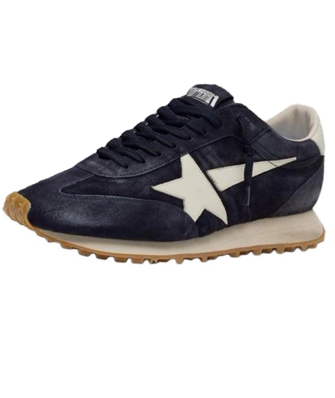 GOLDEN GOOSE DELUXE BRAND Темно-синие кожаные кроссовки, фото 3
