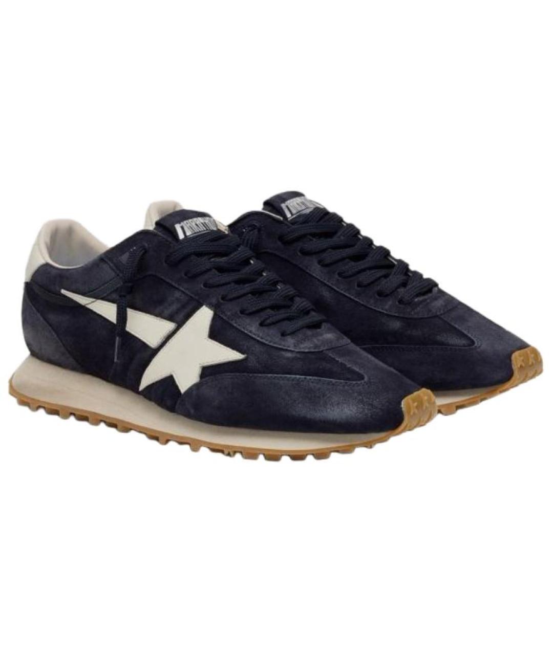 GOLDEN GOOSE DELUXE BRAND Темно-синие кожаные кроссовки, фото 5