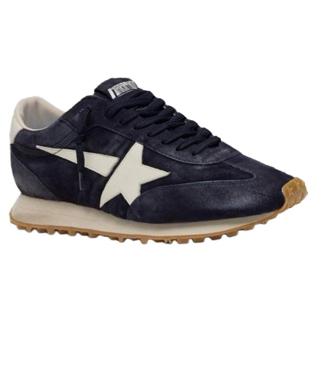 GOLDEN GOOSE DELUXE BRAND Темно-синие кожаные кроссовки, фото 4