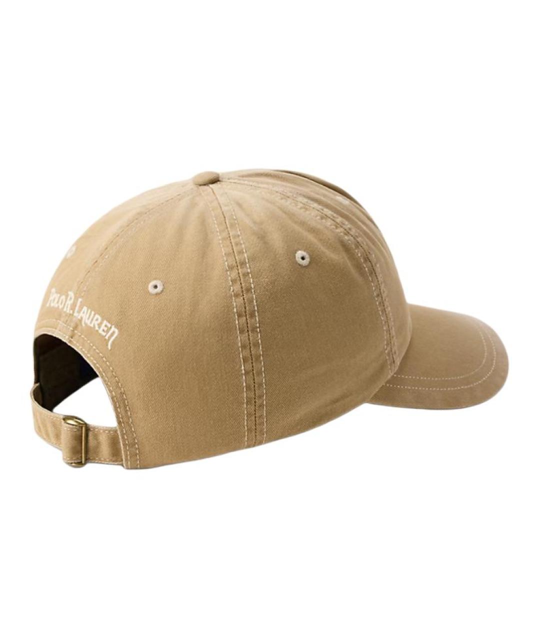 POLO RALPH LAUREN Бежевая хлопковая кепка/бейсболка, фото 2