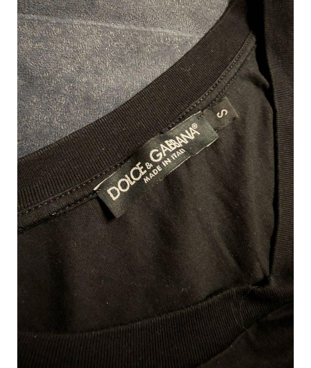 DOLCE&GABBANA Черная хлопковая майка, фото 4