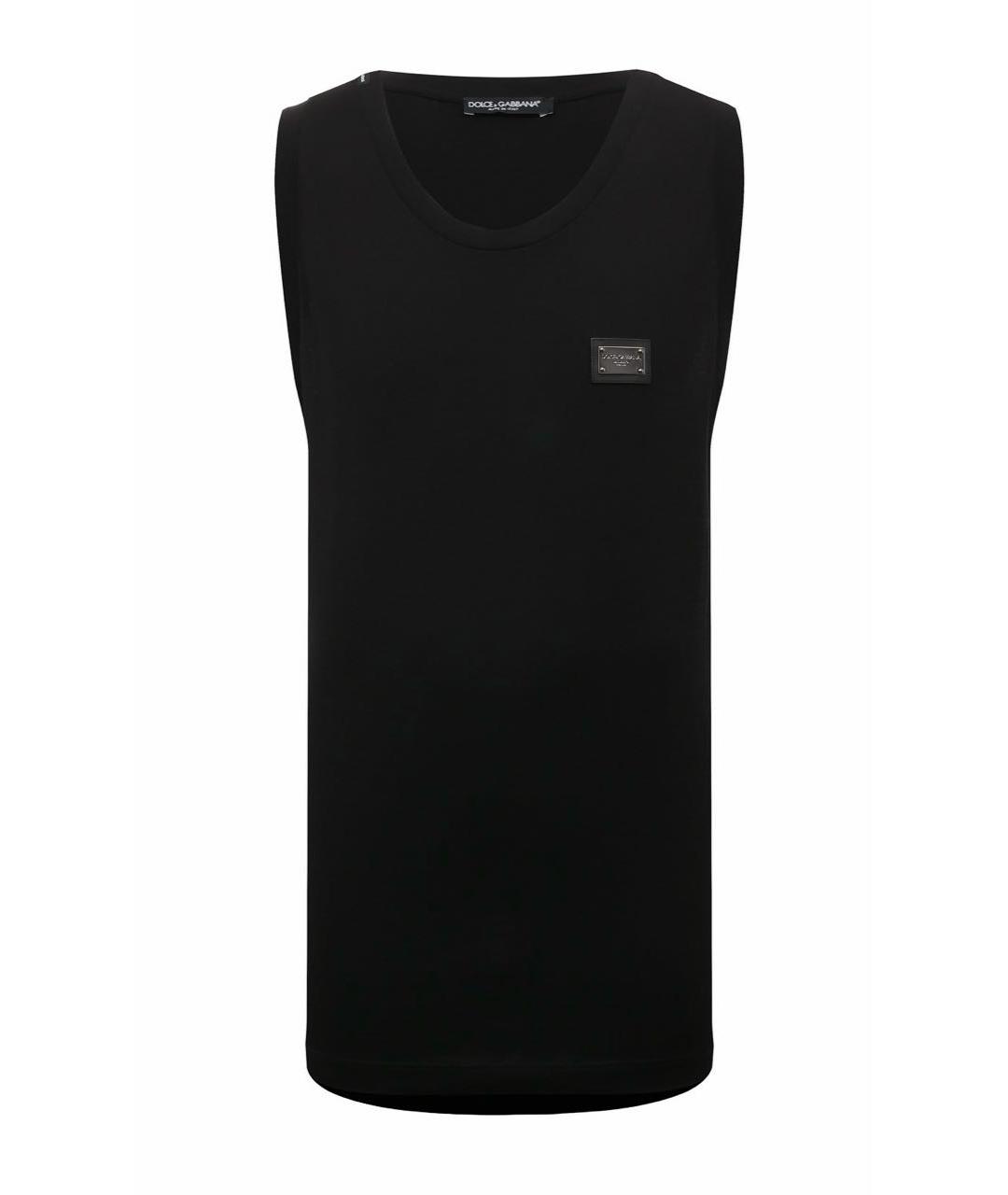 DOLCE&GABBANA Черная хлопковая майка, фото 1