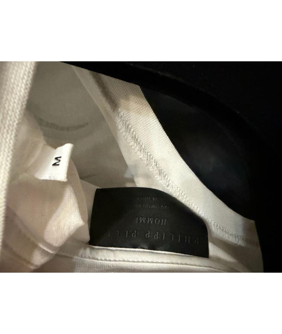 PHILIPP PLEIN Белая хлопковая футболка, фото 5