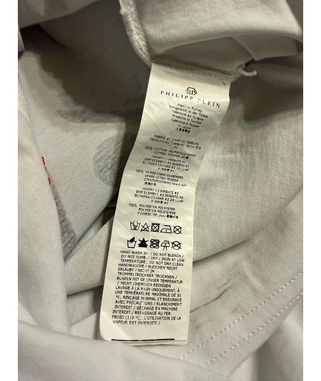 PHILIPP PLEIN Белая хлопковая футболка, фото 4