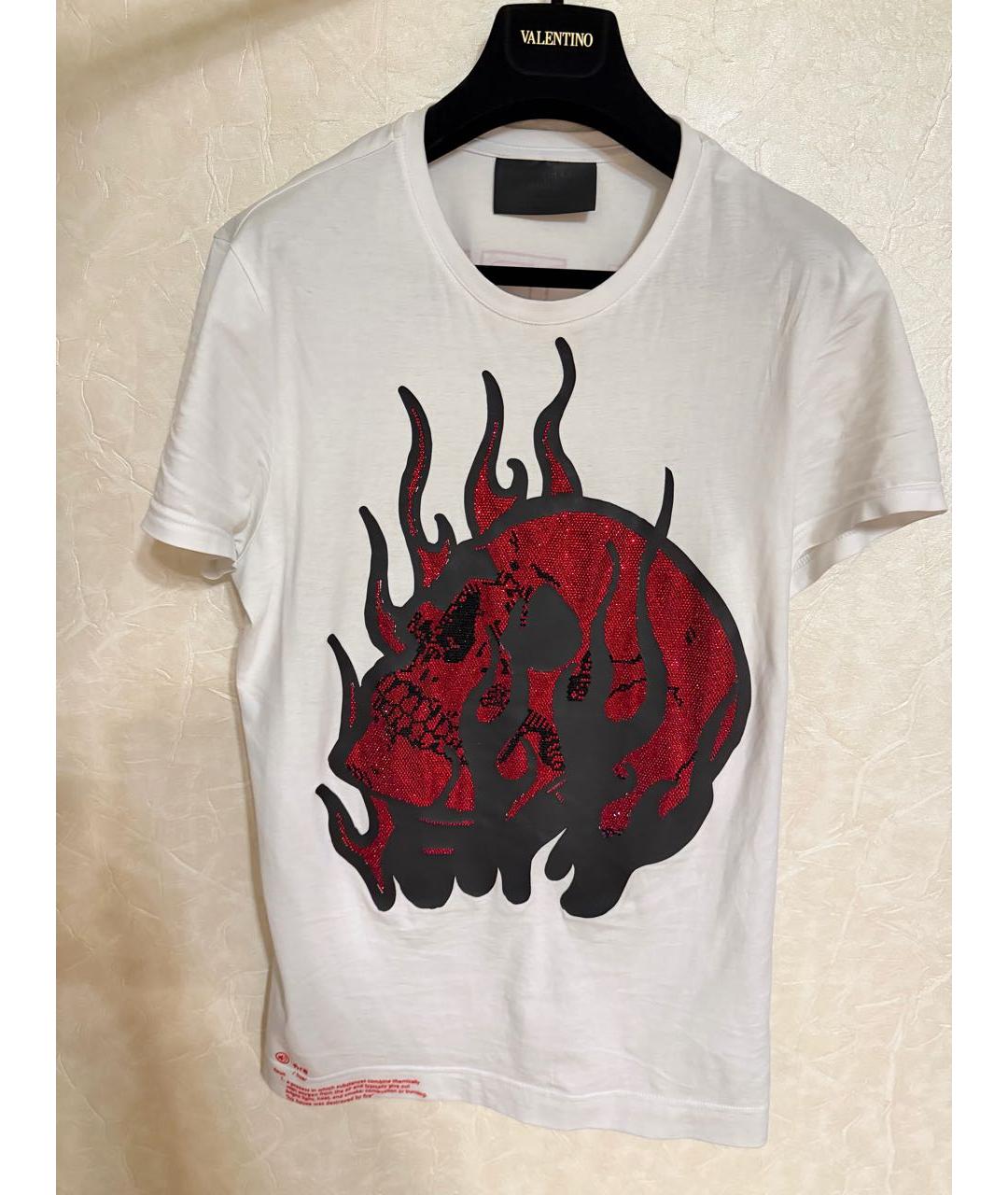 PHILIPP PLEIN Белая хлопковая футболка, фото 6