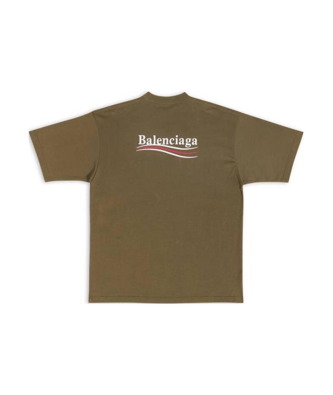BALENCIAGA Хаки футболка, фото 2