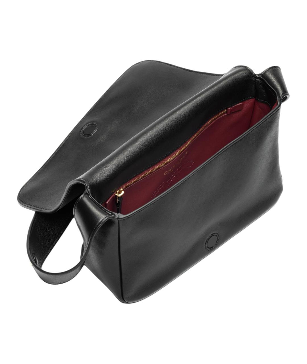 CHANEL Черная кожаная сумка через плечо, фото 4