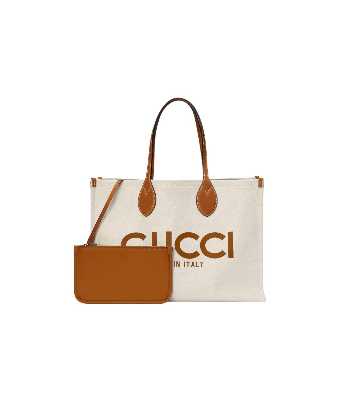 GUCCI Бежевая хлопковая сумка через плечо, фото 3