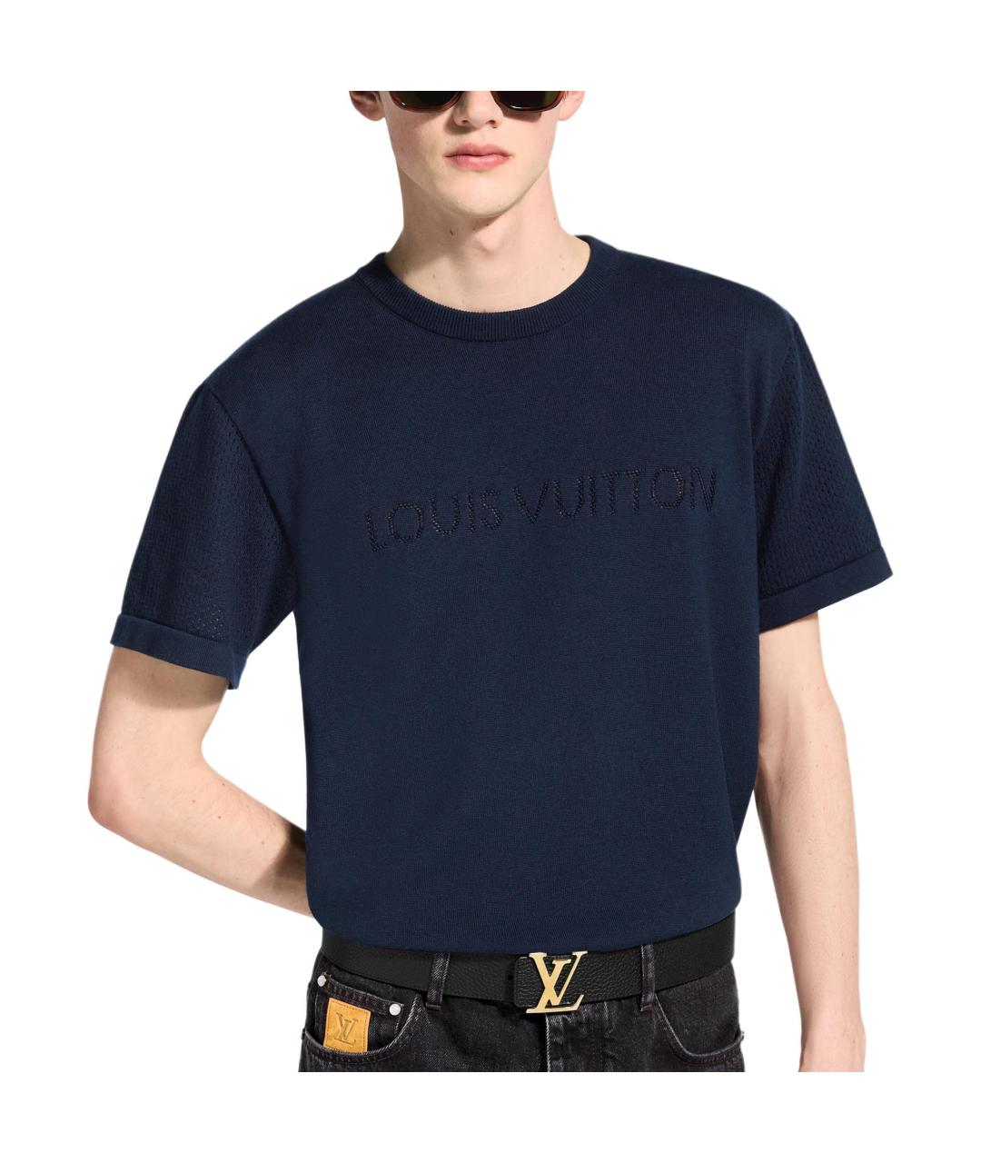 LOUIS VUITTON Темно-синяя футболка, фото 3