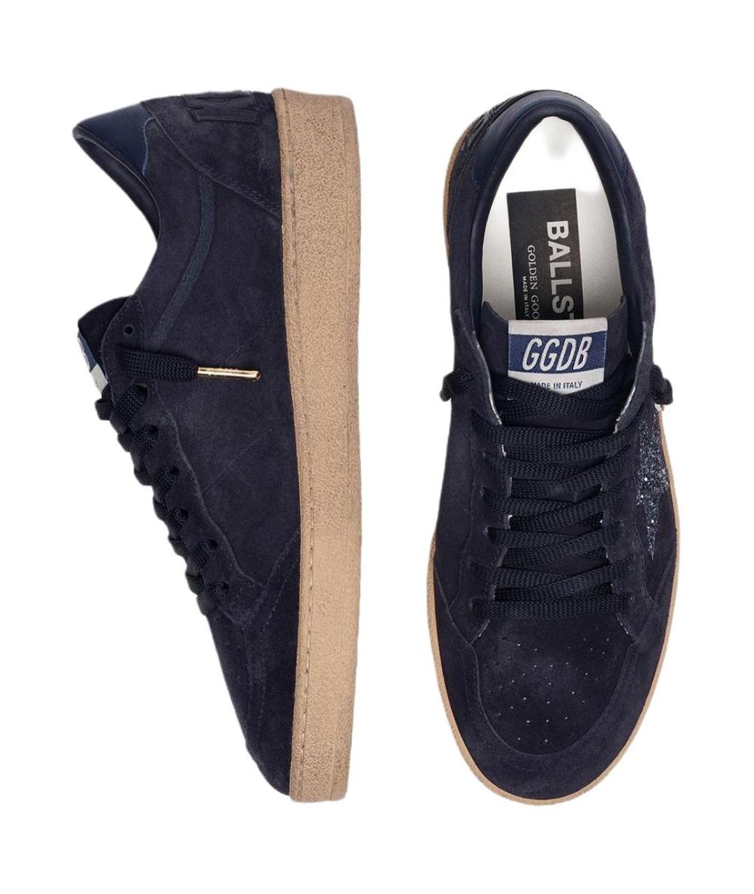 GOLDEN GOOSE DELUXE BRAND Темно-синие кожаные кроссовки, фото 4