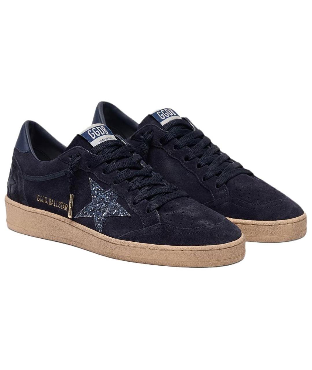 GOLDEN GOOSE DELUXE BRAND Темно-синие кожаные кроссовки, фото 3