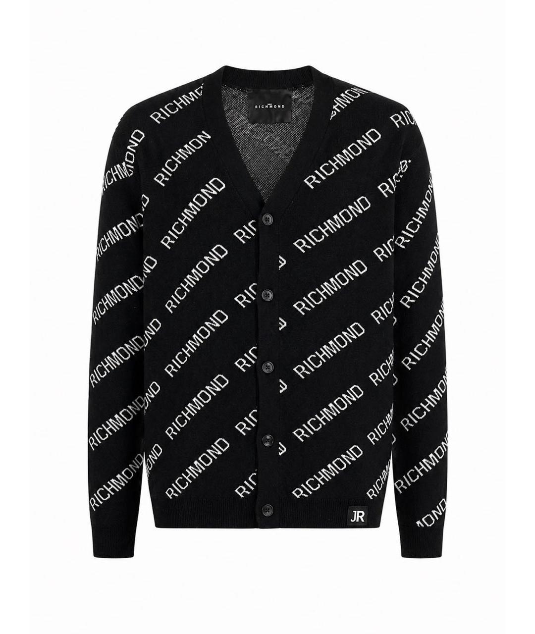 JOHN RICHMOND Черный вискозный кардиган, фото 1