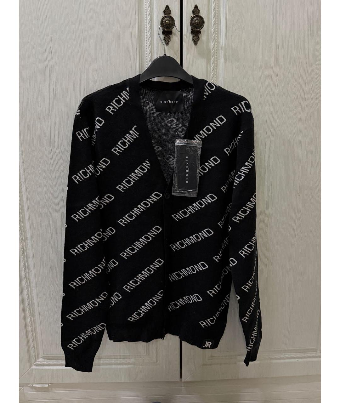 JOHN RICHMOND Черный вискозный кардиган, фото 3