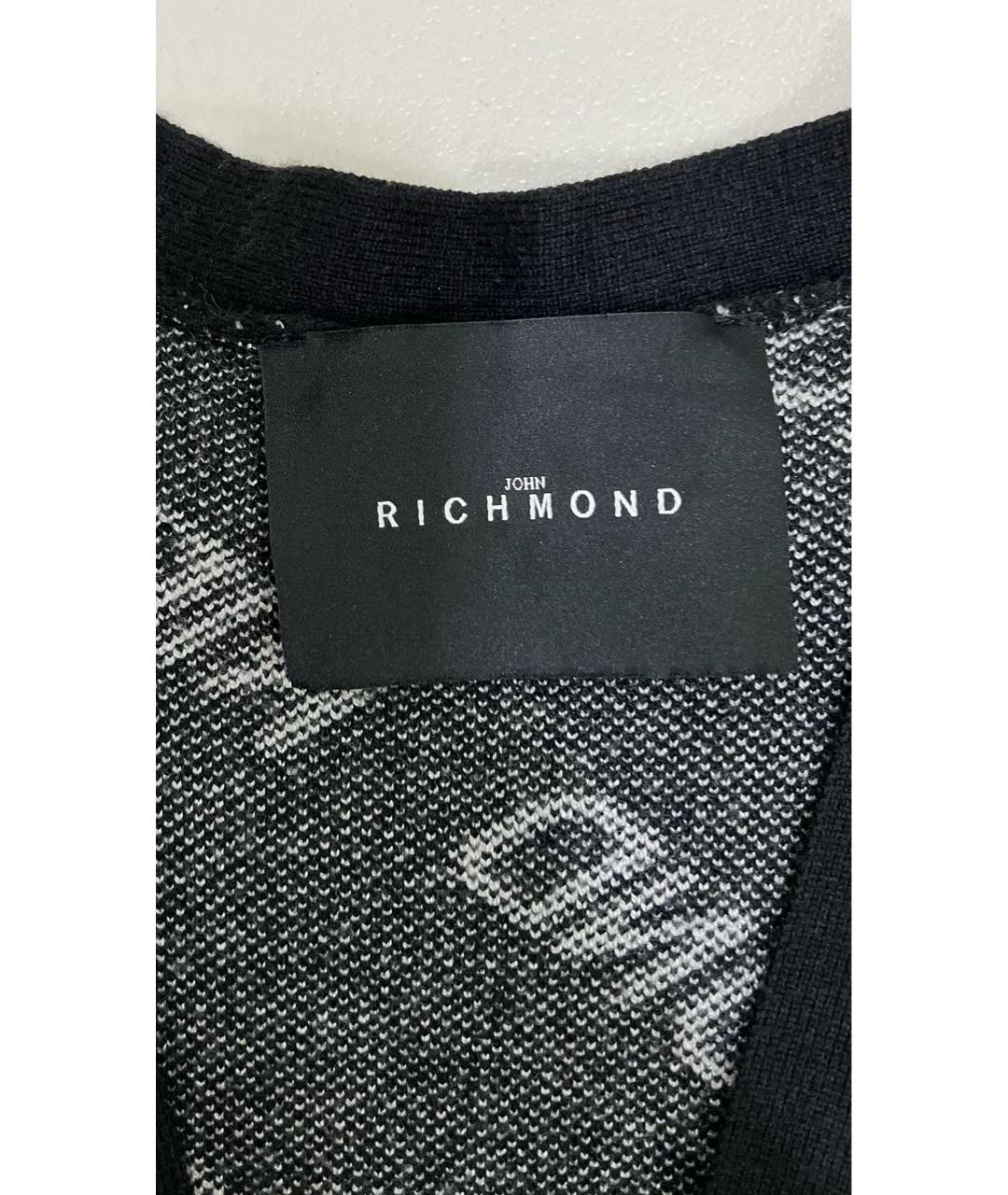 JOHN RICHMOND Черный вискозный кардиган, фото 6