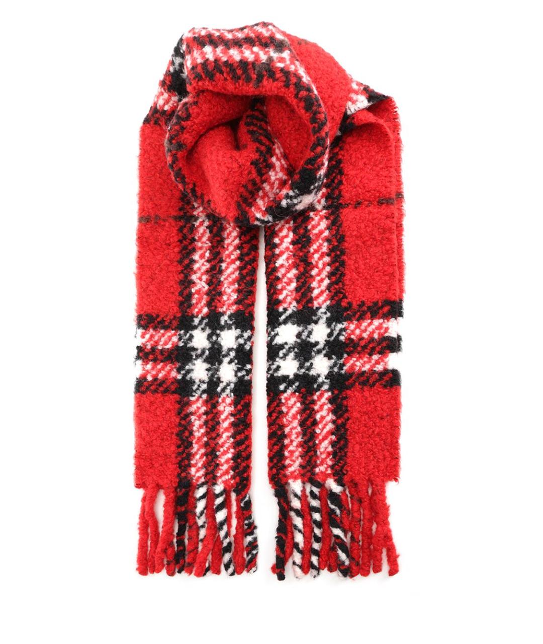 BURBERRY Красный шерстяной шарф, фото 1
