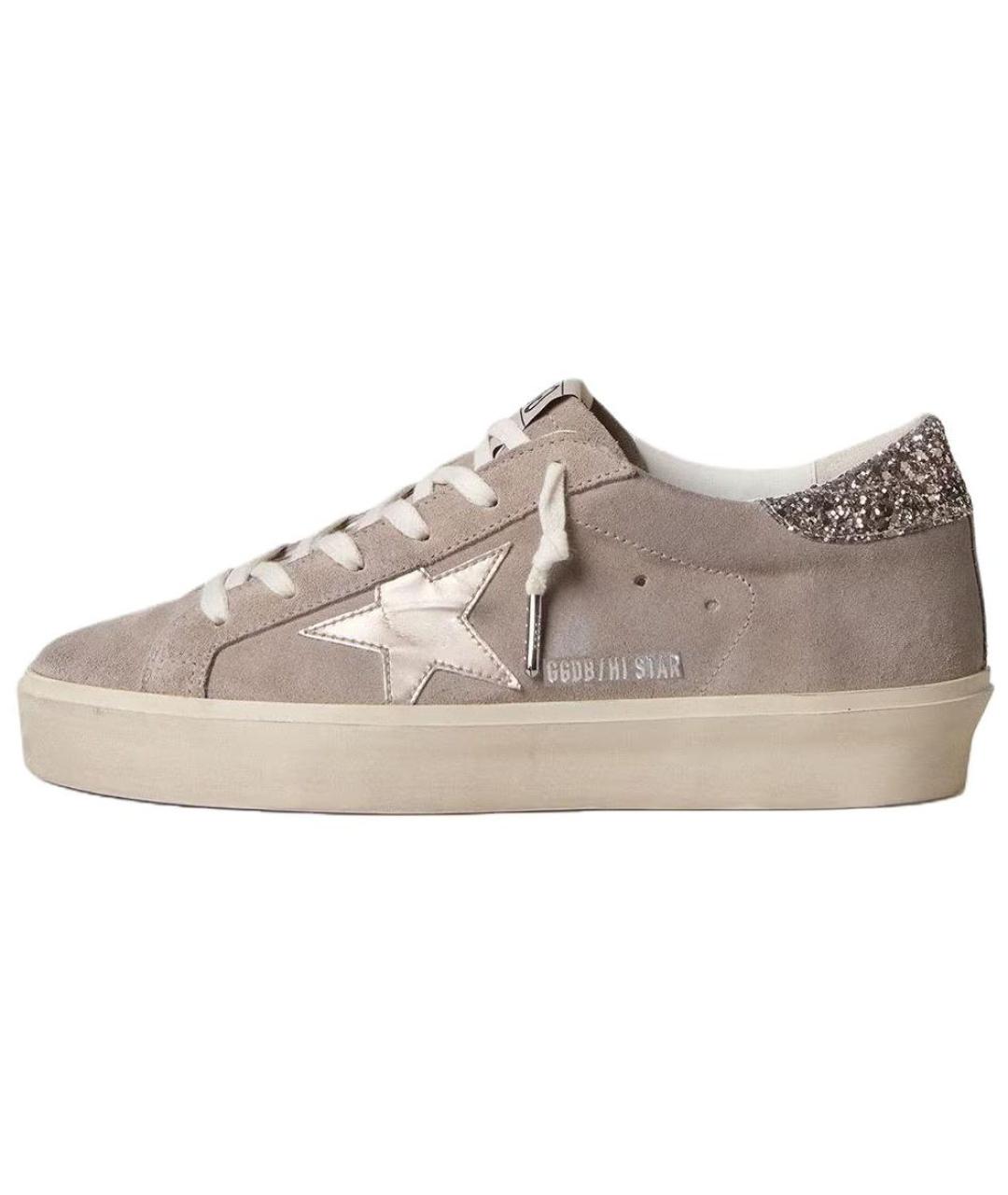 GOLDEN GOOSE DELUXE BRAND Бежевые замшевые кроссовки, фото 2