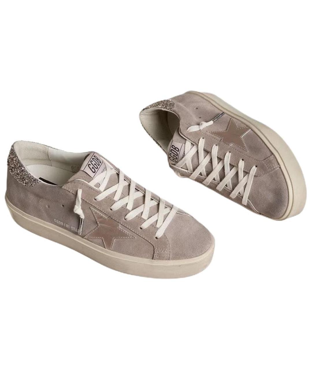 GOLDEN GOOSE DELUXE BRAND Бежевые замшевые кроссовки, фото 4