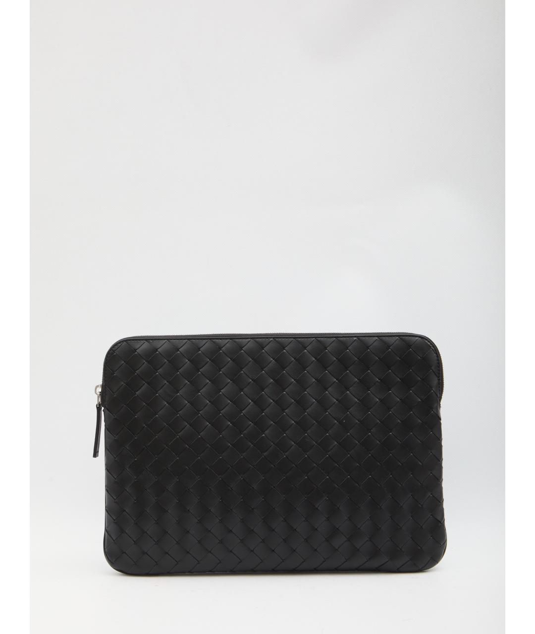 BOTTEGA VENETA Черная кожаная папка для документов, фото 5