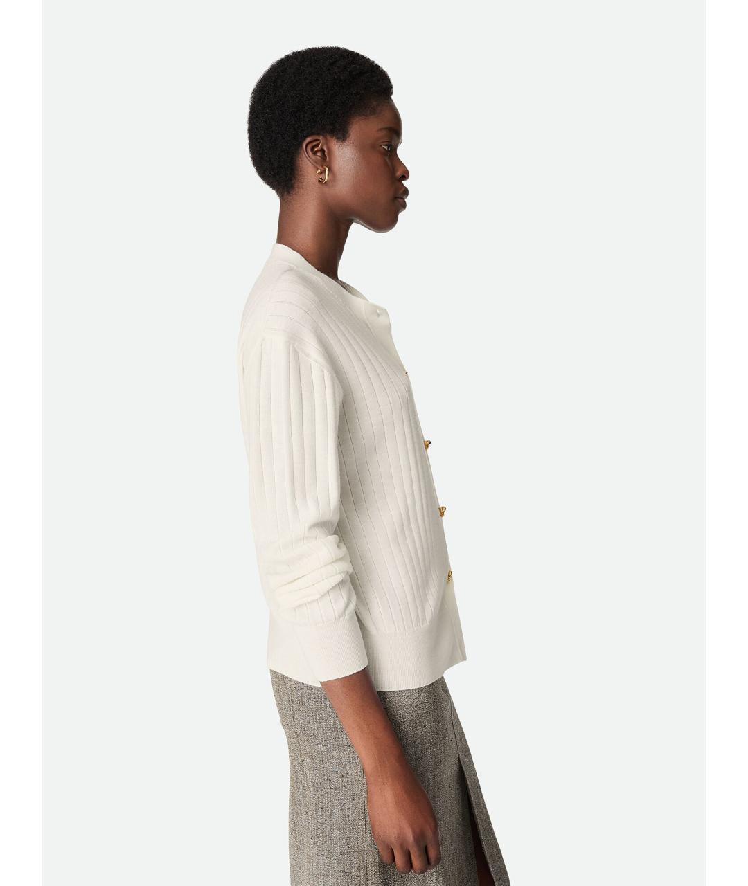 BOTTEGA VENETA Белый шерстяной кардиган, фото 3