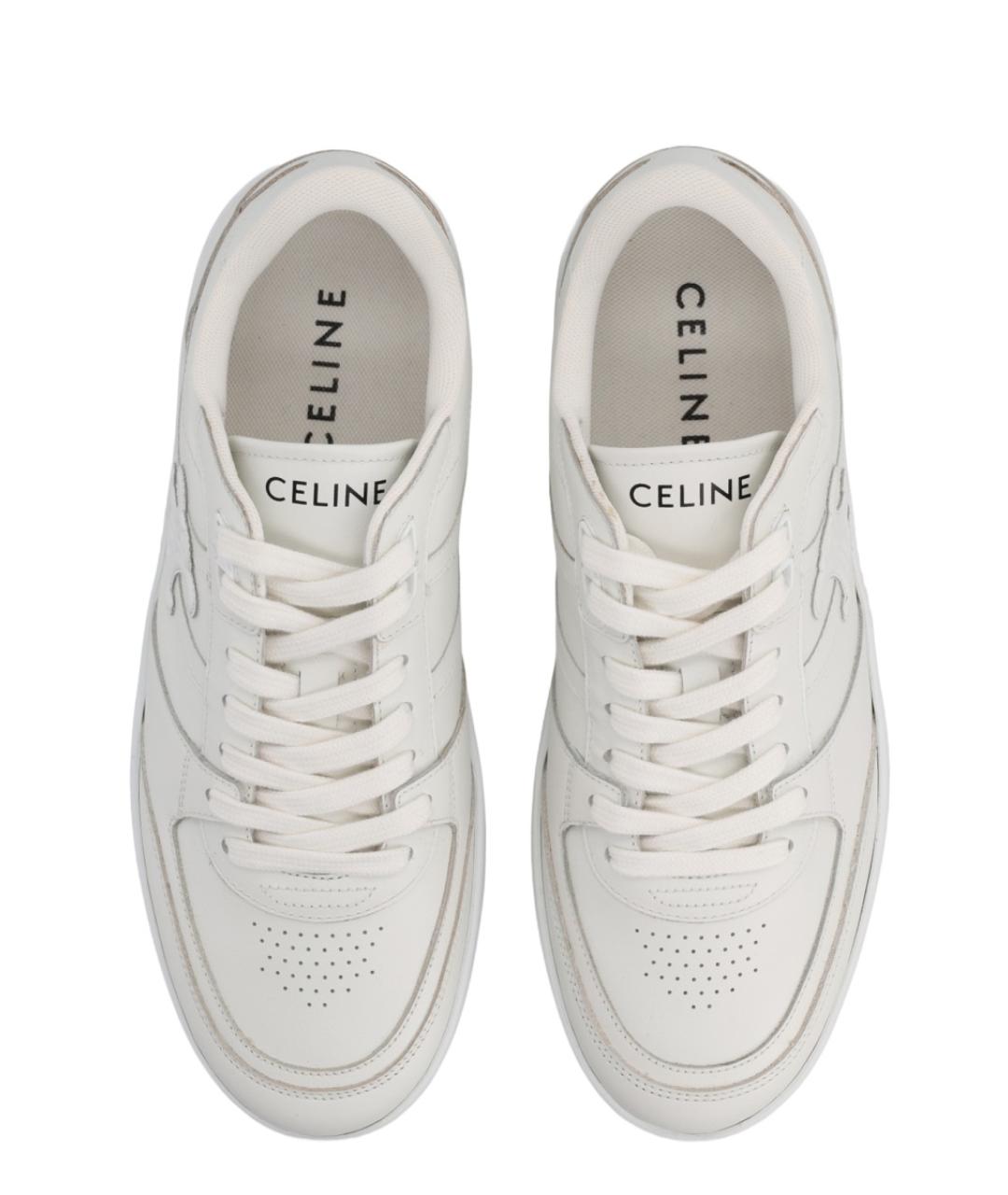 CELINE Белые кожаные кроссовки, фото 5