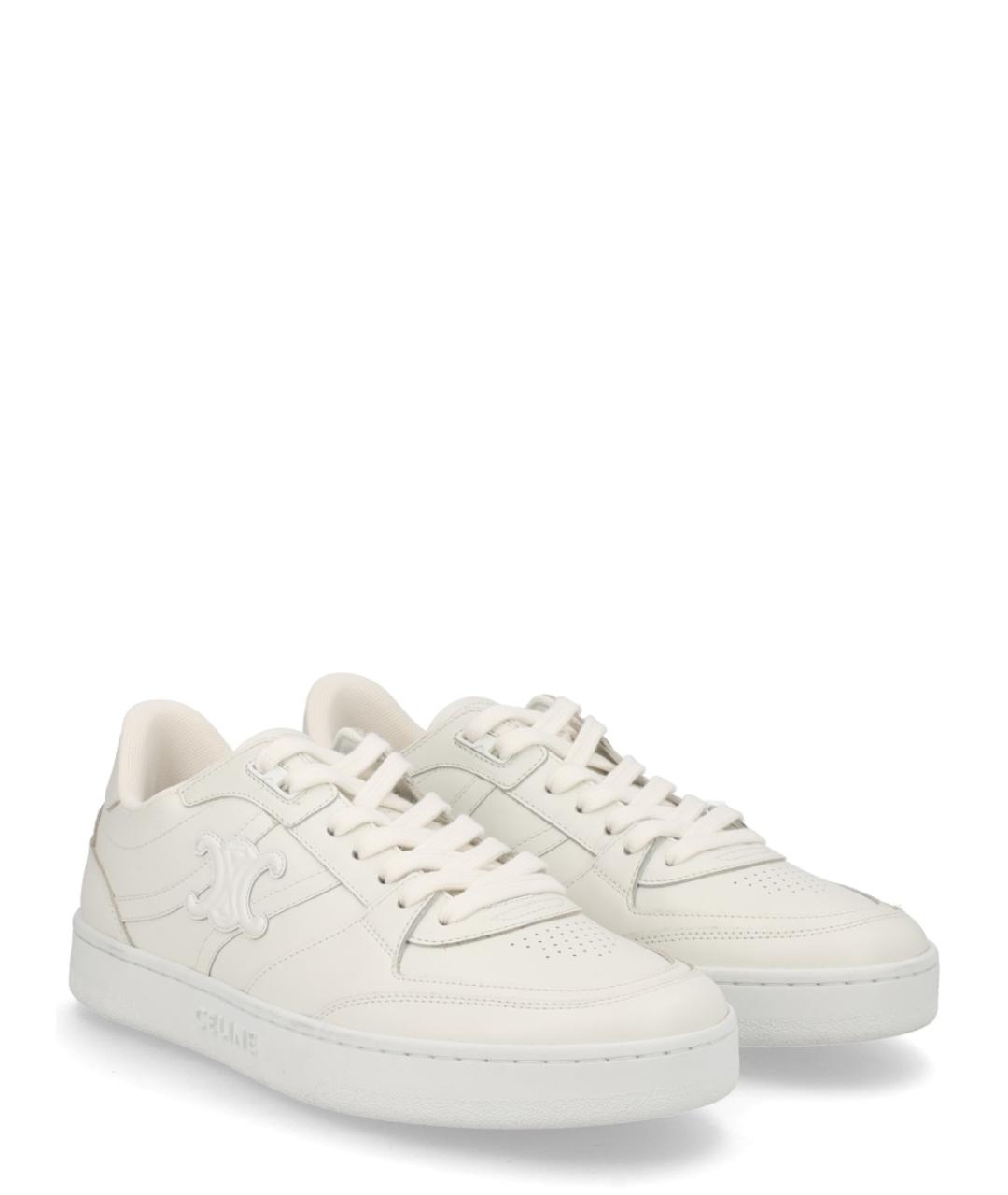 CELINE Белые кожаные кроссовки, фото 2