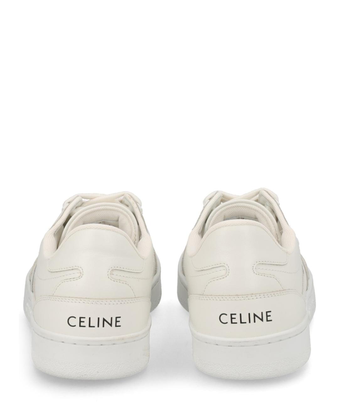 CELINE Белые кожаные кроссовки, фото 4