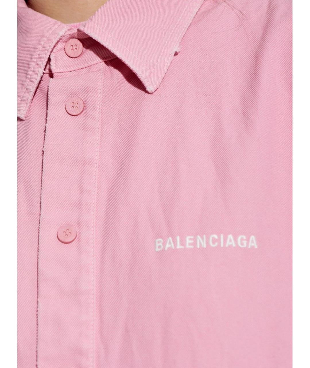 BALENCIAGA Розовая хлопковая рубашка, фото 4