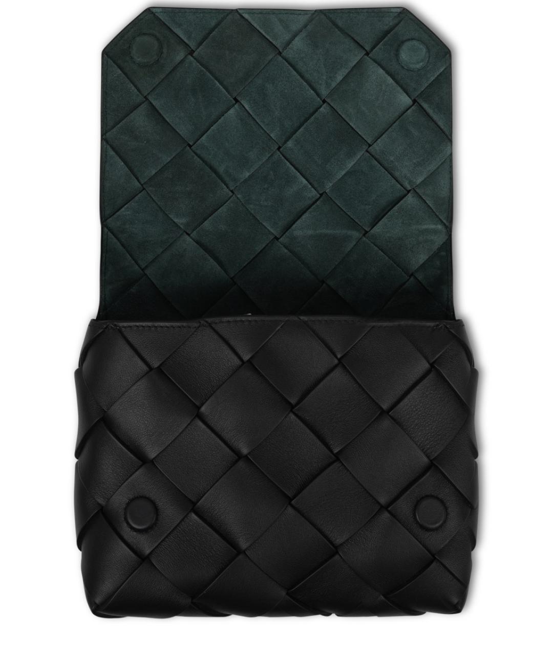 BOTTEGA VENETA Черная кожаная сумка на плечо, фото 4