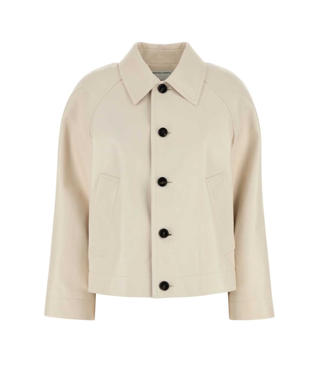 BOTTEGA VENETA Белая кожаная куртка, фото 1