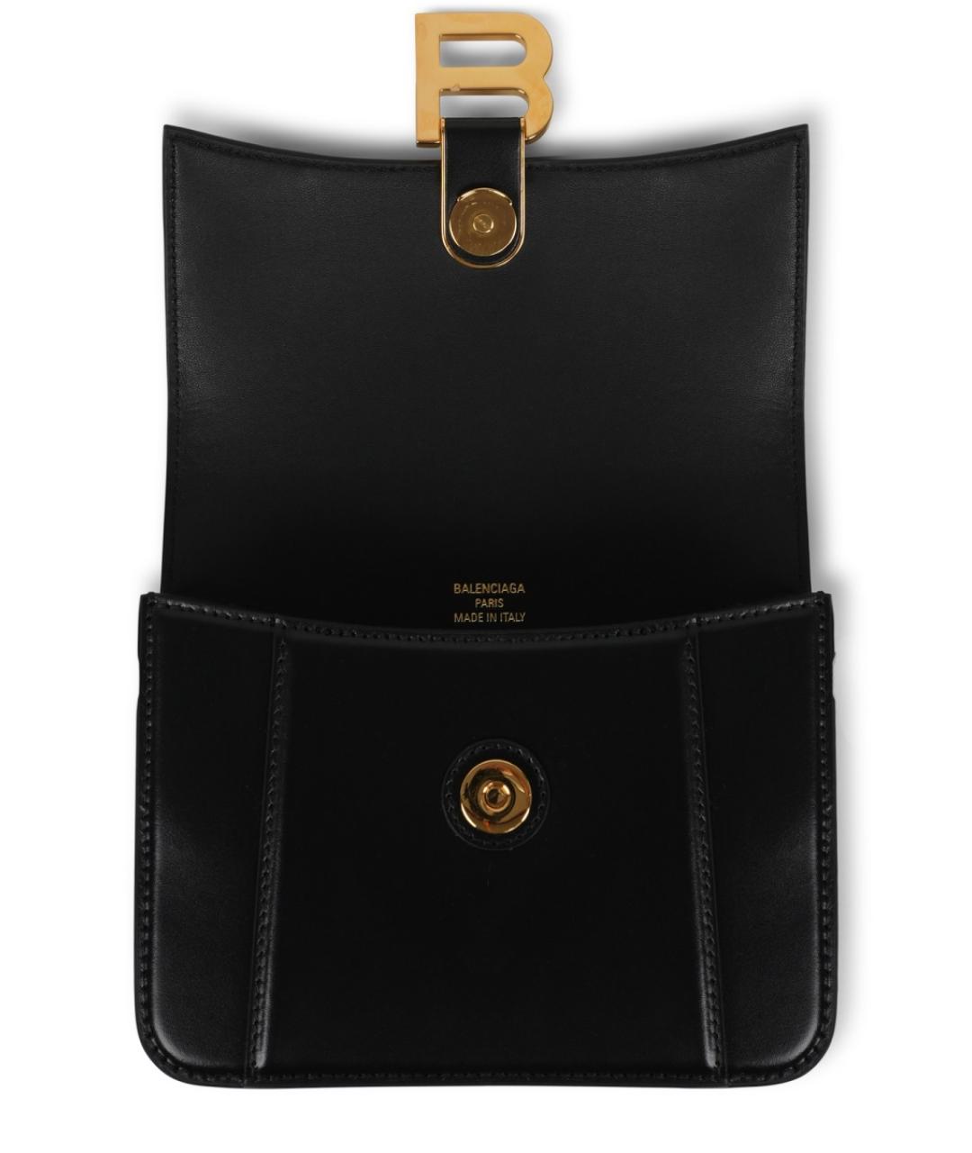 BALENCIAGA Черная кожаная сумка через плечо, фото 4
