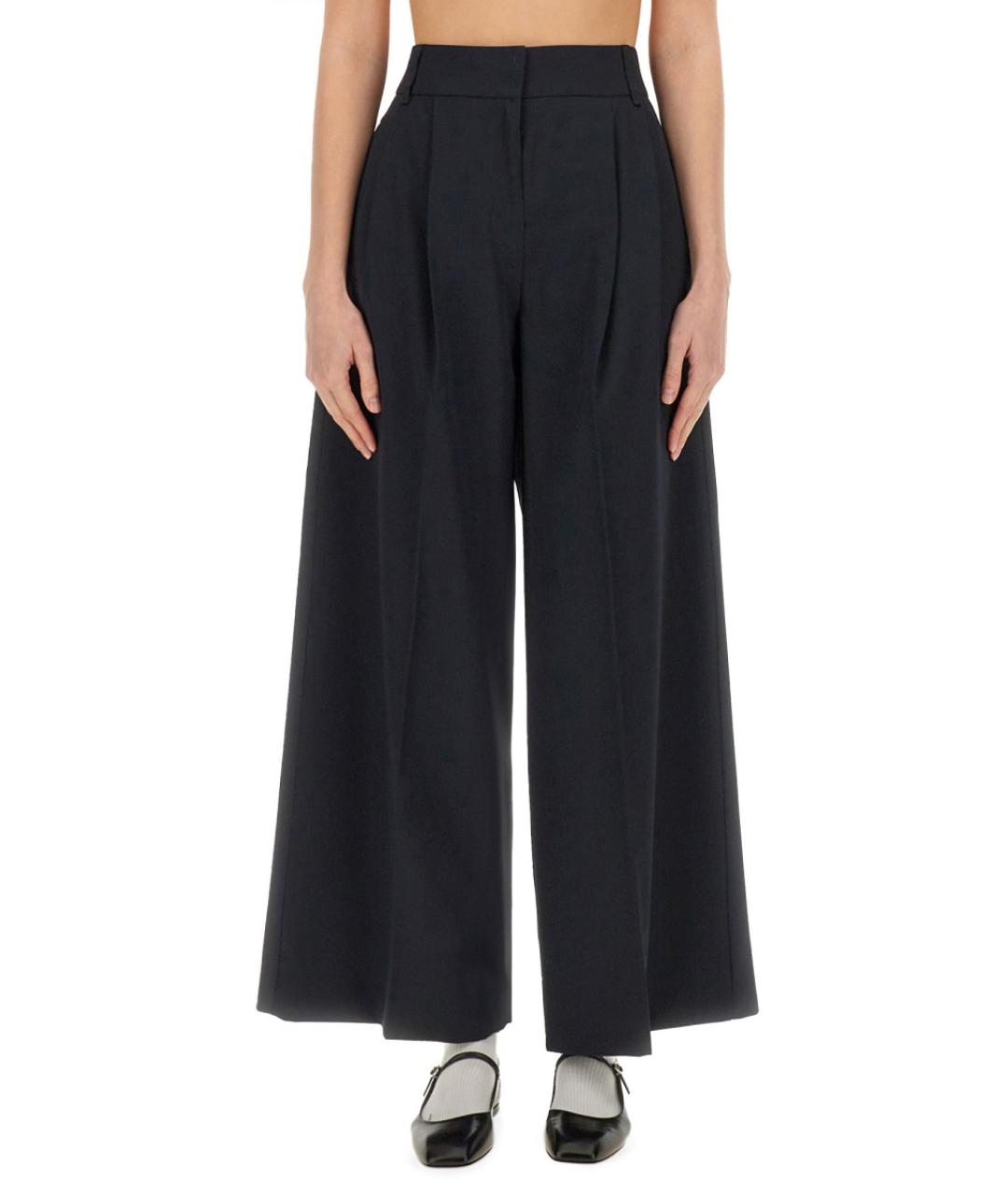 'S MAX MARA Темно-синие шерстяные брюки широкие, фото 1