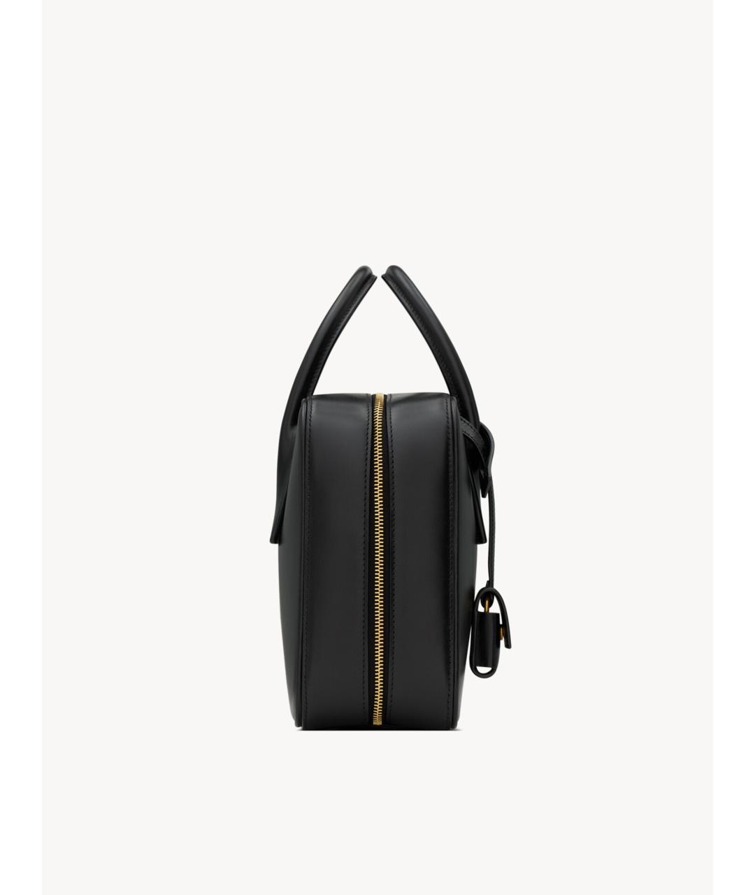 SAINT LAURENT Черная кожаная сумка тоут, фото 4