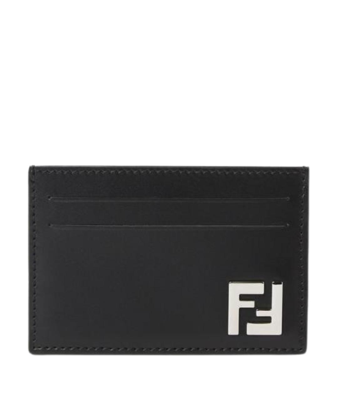 FENDI Черный кожаный кардхолдер, фото 1