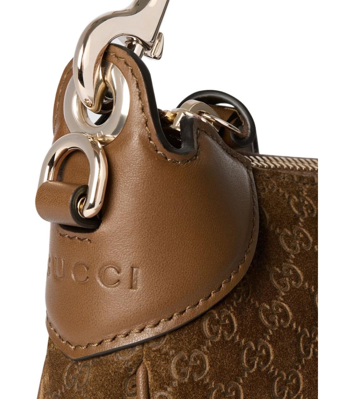 GUCCI Коричневая замшевая сумка через плечо, фото 3