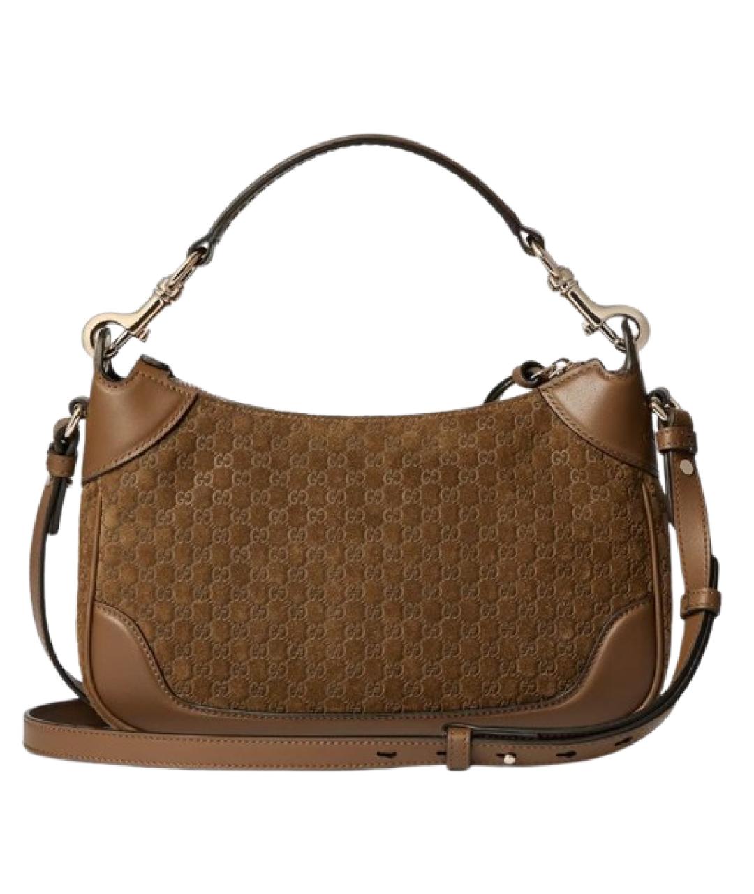 GUCCI Коричневая замшевая сумка через плечо, фото 2