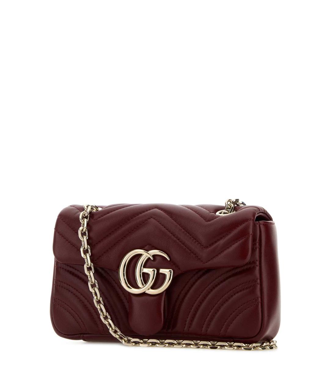 GUCCI Бордовая кожаная сумка через плечо, фото 2